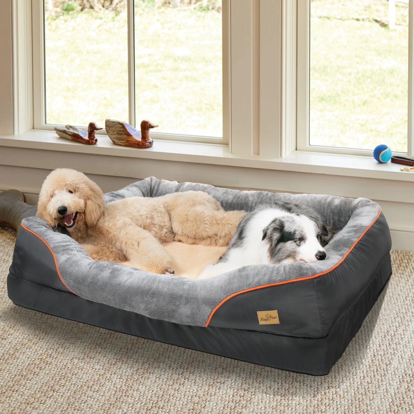 BINGOPAW Dog Bed Anti Allergy Fleece Removable Cover Waterproof
