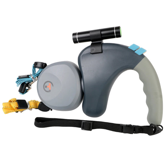 NONECN Dual Dog Leash Retractable Rope With Light And Adjustable