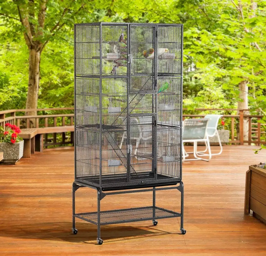 Metal Bird Cage For Parrots Cockatiels Conures Parakeets Lovebirds