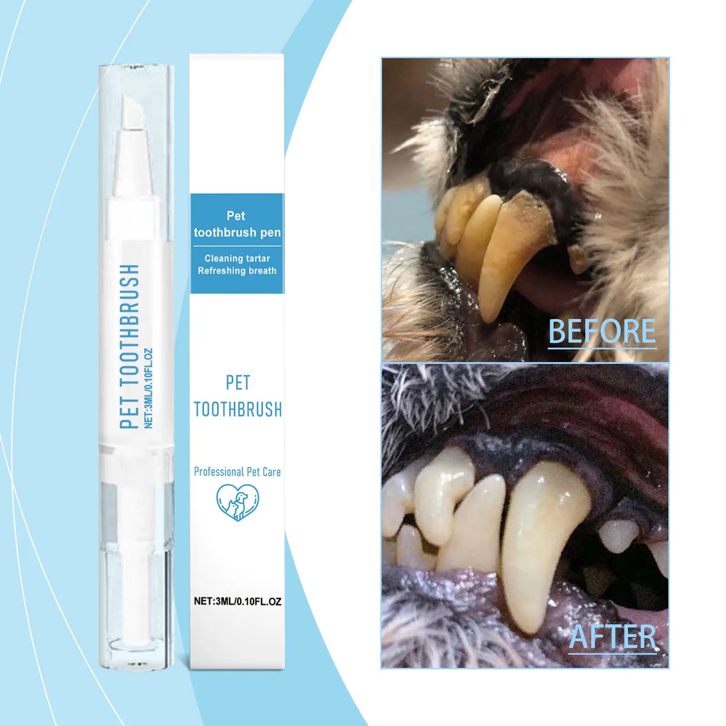 Pet Toothbrush Pen All In One Teeth Cleaning For Dogs And Cats Fresh Breath