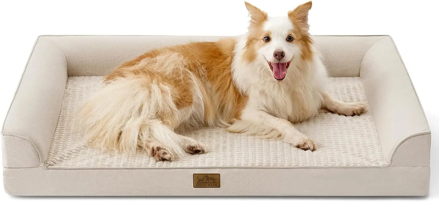 Orthopedic Dog Bed With Waterproof Lining And Egg Crate Foam