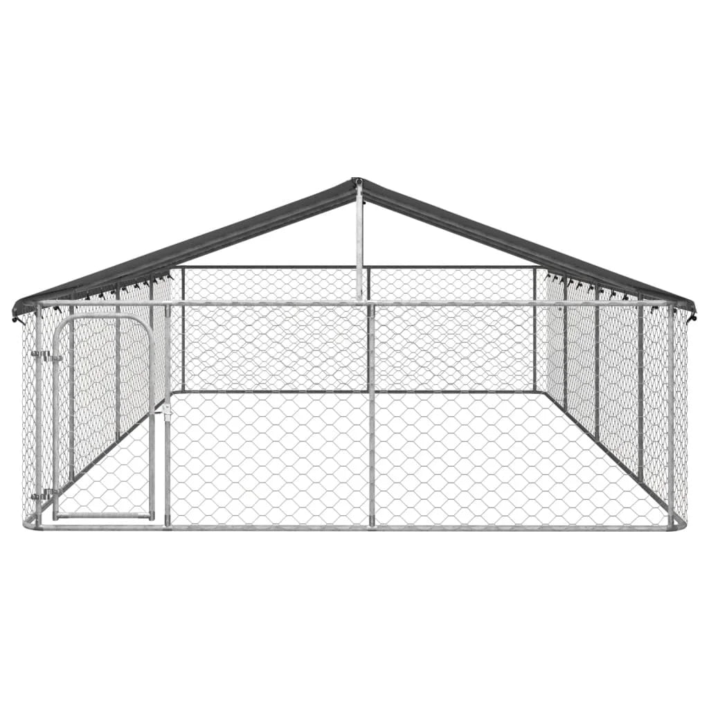NONEM Outdoor Kennel With Roof Galvanized Steel Enclosure
