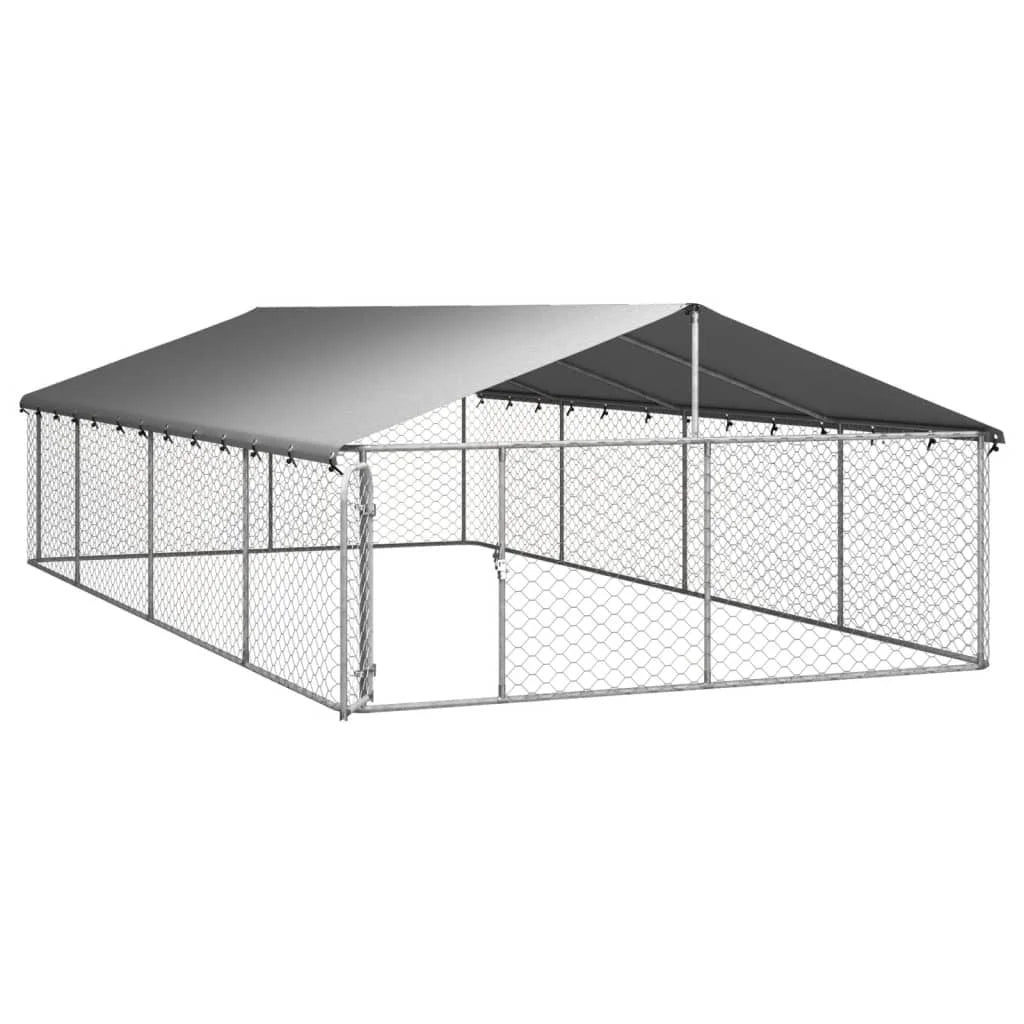 NONEM Outdoor Kennel With Roof Galvanized Steel Enclosure