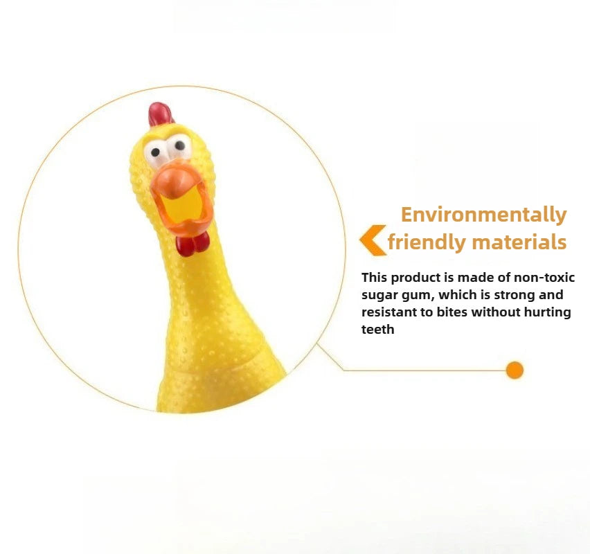 DKSTINYE Squeaky Chicken Dog Toy Chew Rubber Squeaker