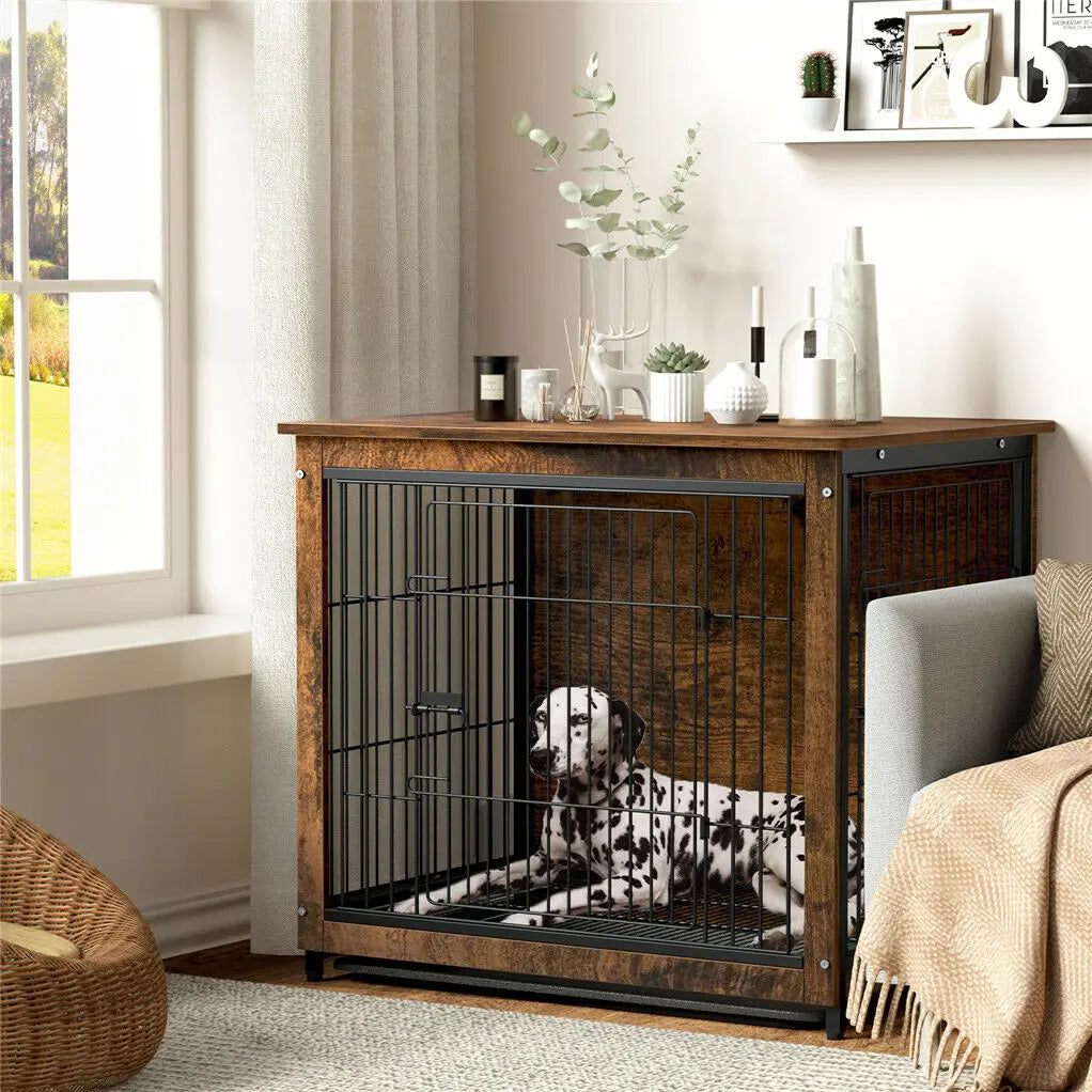 BINGOPAW Pet Cage Kennels With Two Doors And Removable Tray