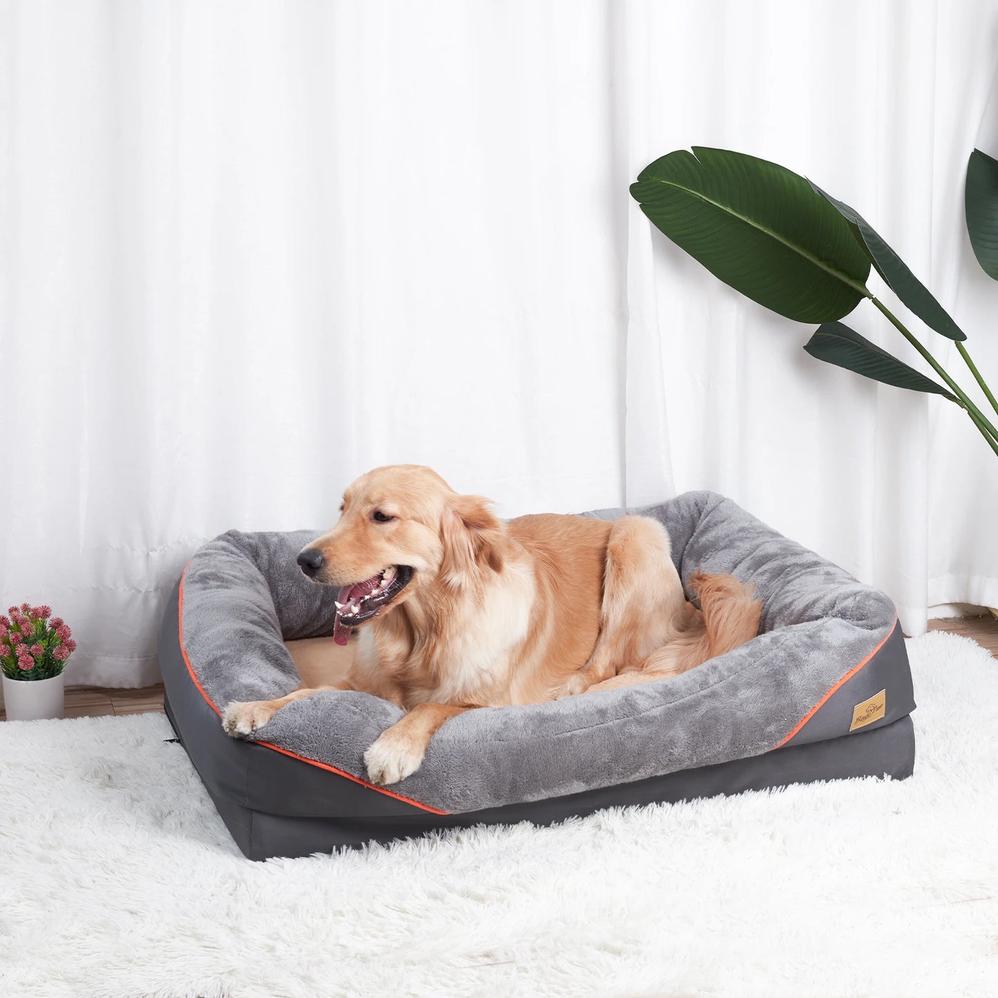 BINGOPAW Dog Bed Anti Allergy Fleece Removable Cover Waterproof
