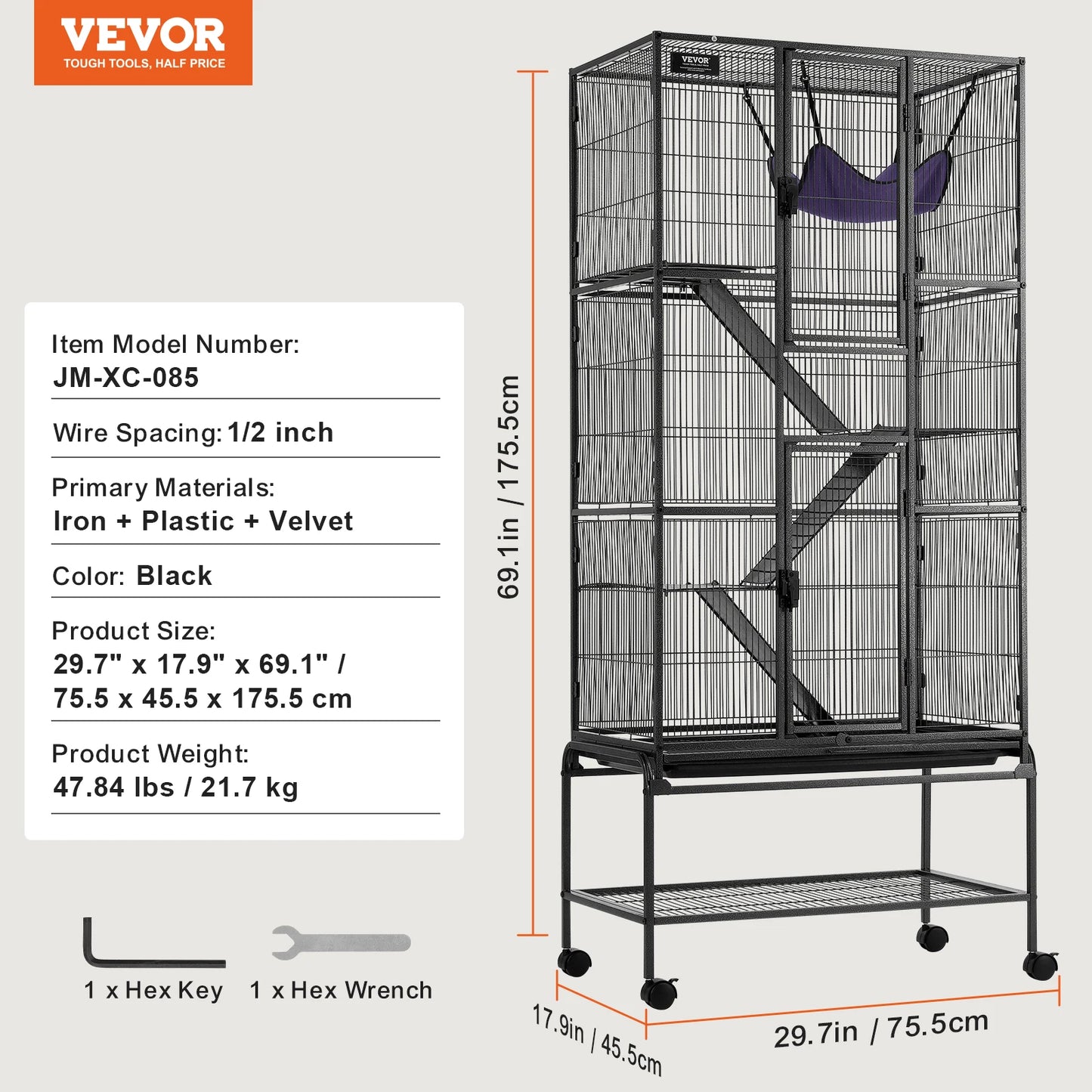 SucceBuy Rolling Metal Ferret Cage 4 Tier Critter Nation Habitat