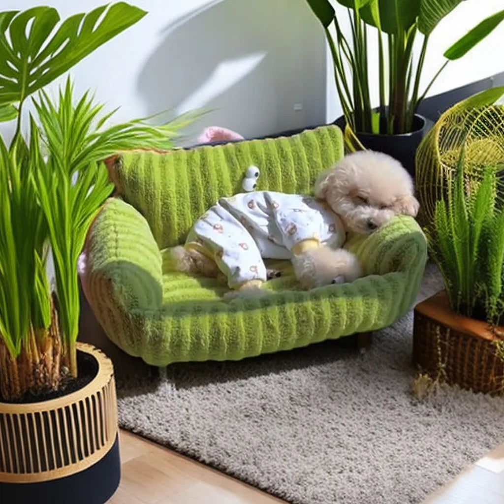 NONECN Winter Warm Pet Sofa Bed For Small Dogs Cats
