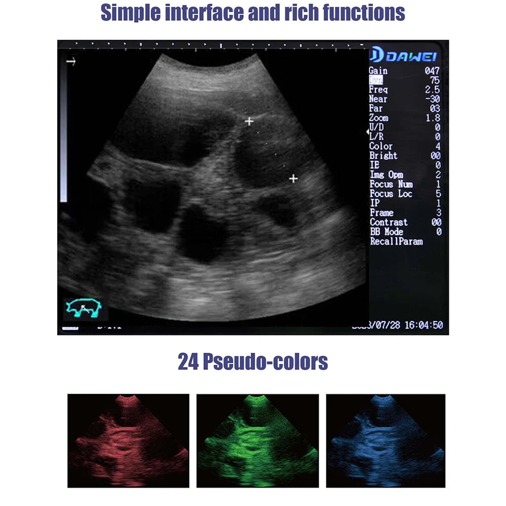 DAWEI Portable Veterinary Ultrasound Scanner For Farm Animal Pregnancy