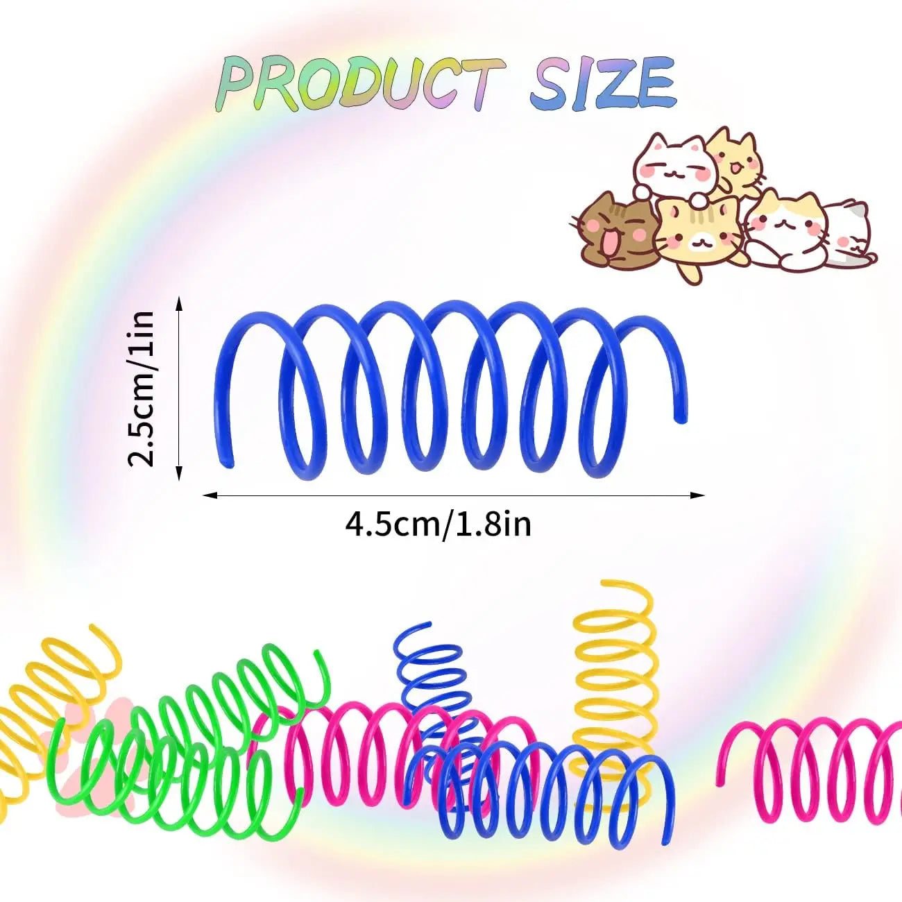 Cat Spiral Spring Toys For Indoor Cats 100 Pack Colorful