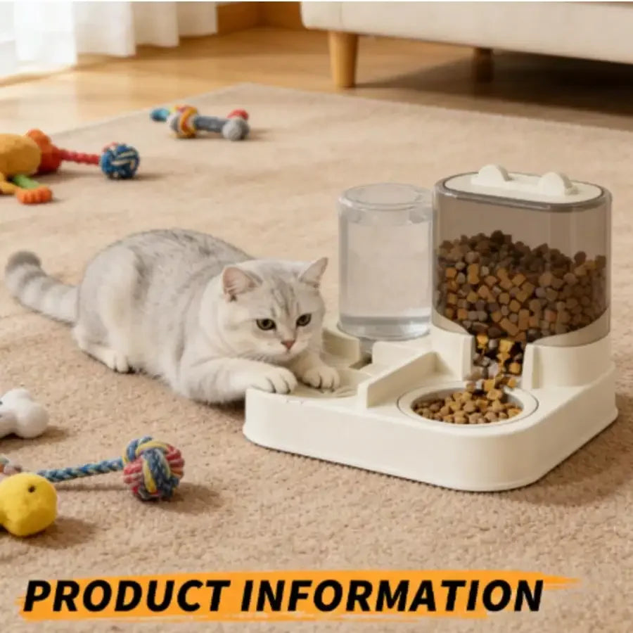 Automatic Pet Feeder and Waterer with Gravity Dispenser