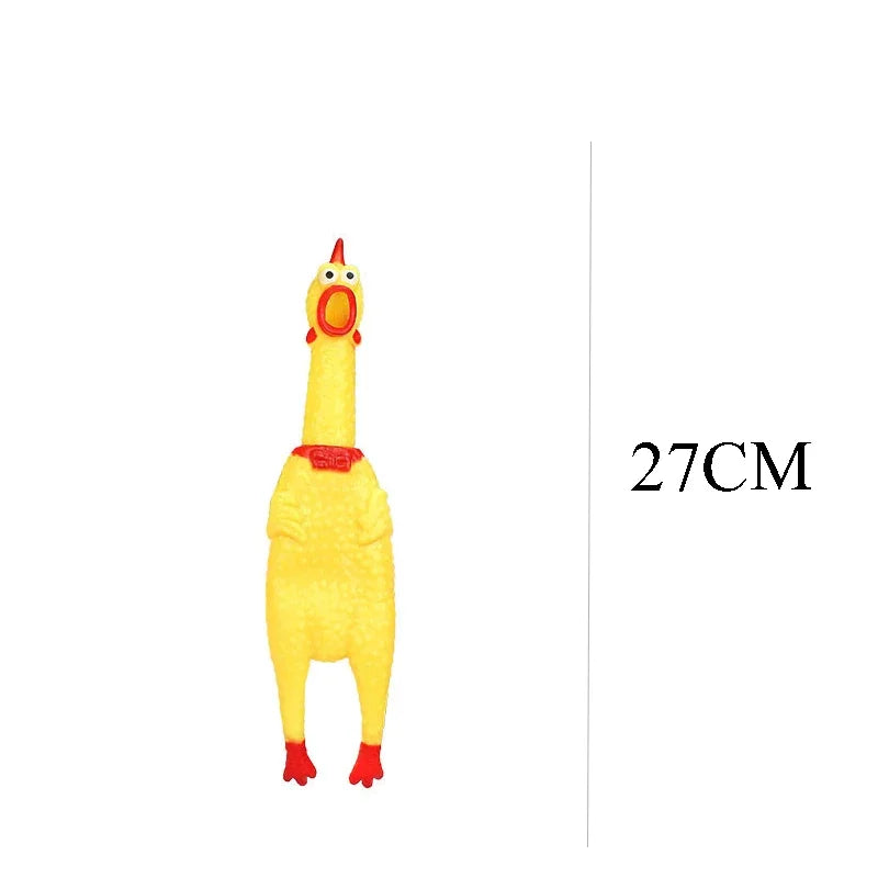 DKSTINYE Squeaky Chicken Dog Toy Chew Rubber Squeaker
