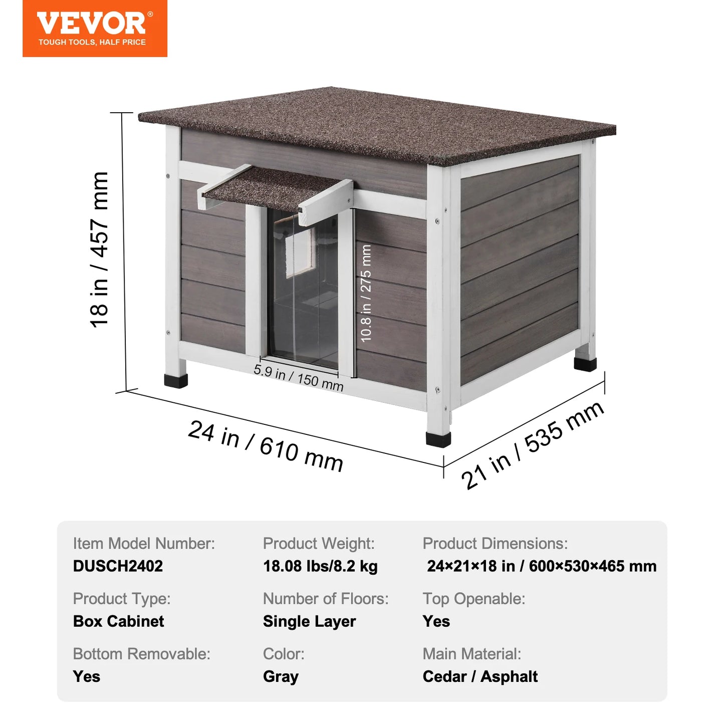 SucceBuy Outdoor Cat House Weatherproof Feral Shelter