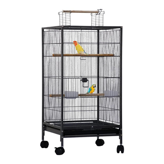HiMISSCN Open-Top Bird Cage With Rolling Stand And Tray Budgie