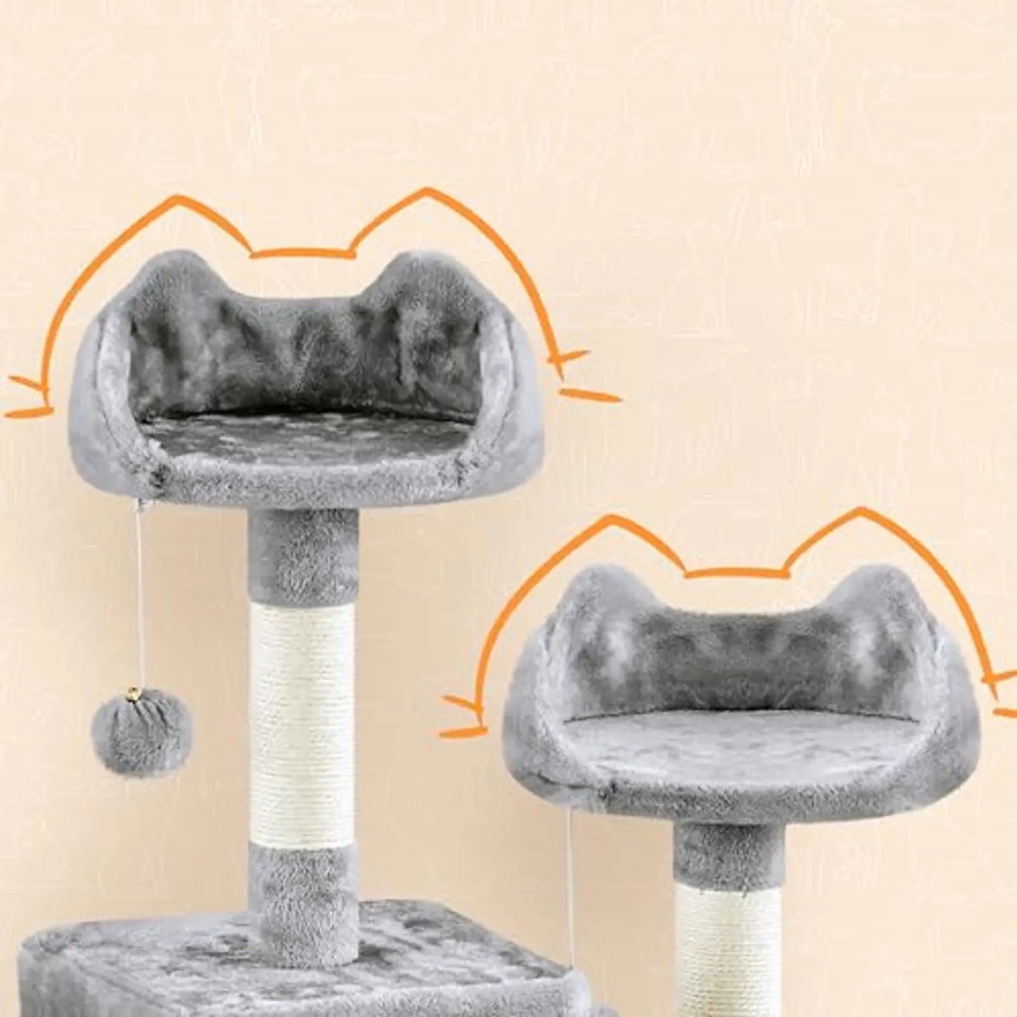 Multi-Level Cat Tree With Hammock And Scratching Posts