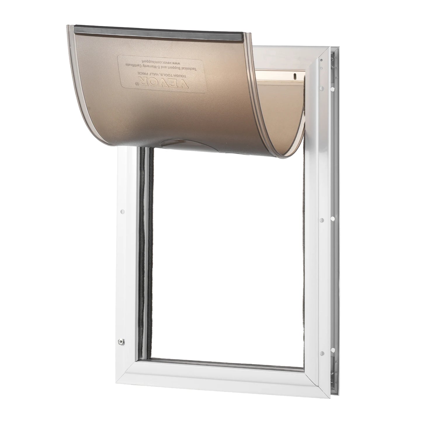 SucceBuy Weatherproof Aluminum Pet Door With Lock and Flap