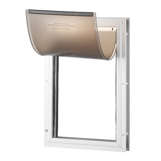 SucceBuy Weatherproof Aluminum Pet Door With Lock and Flap
