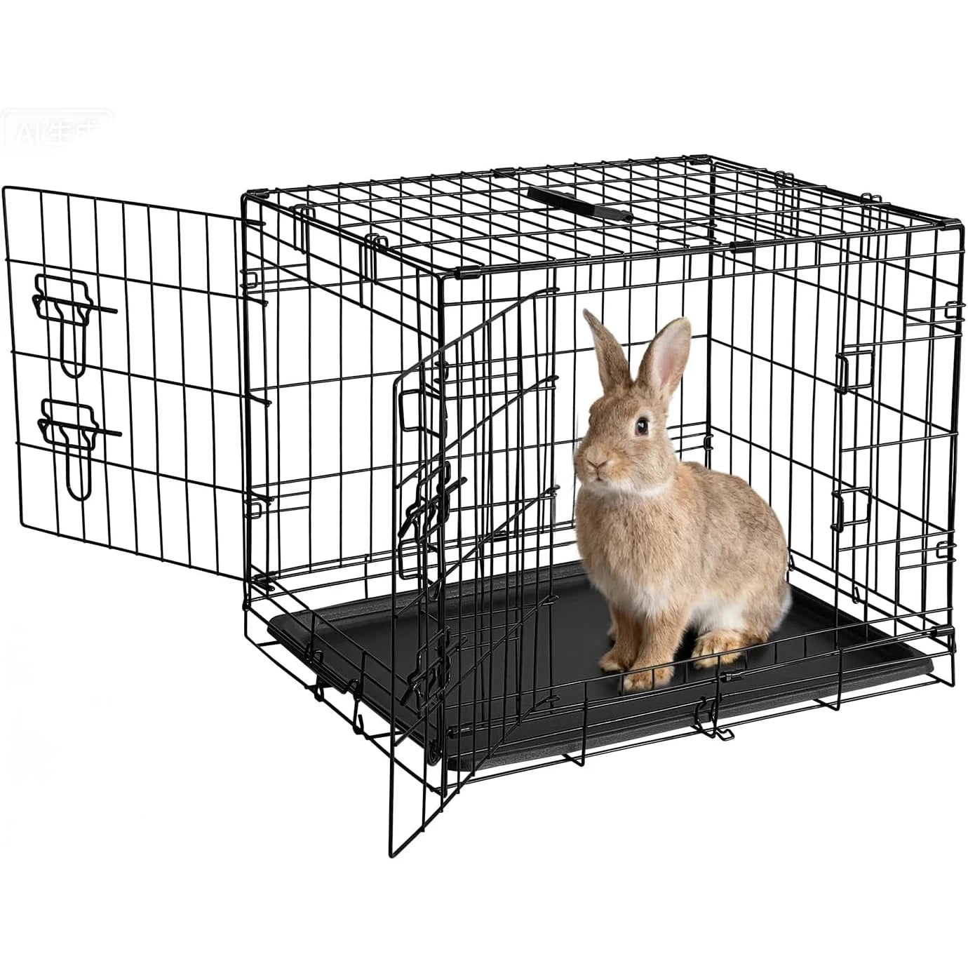 HiMISS Portable Folding Rabbit Cage With Tray And Doors