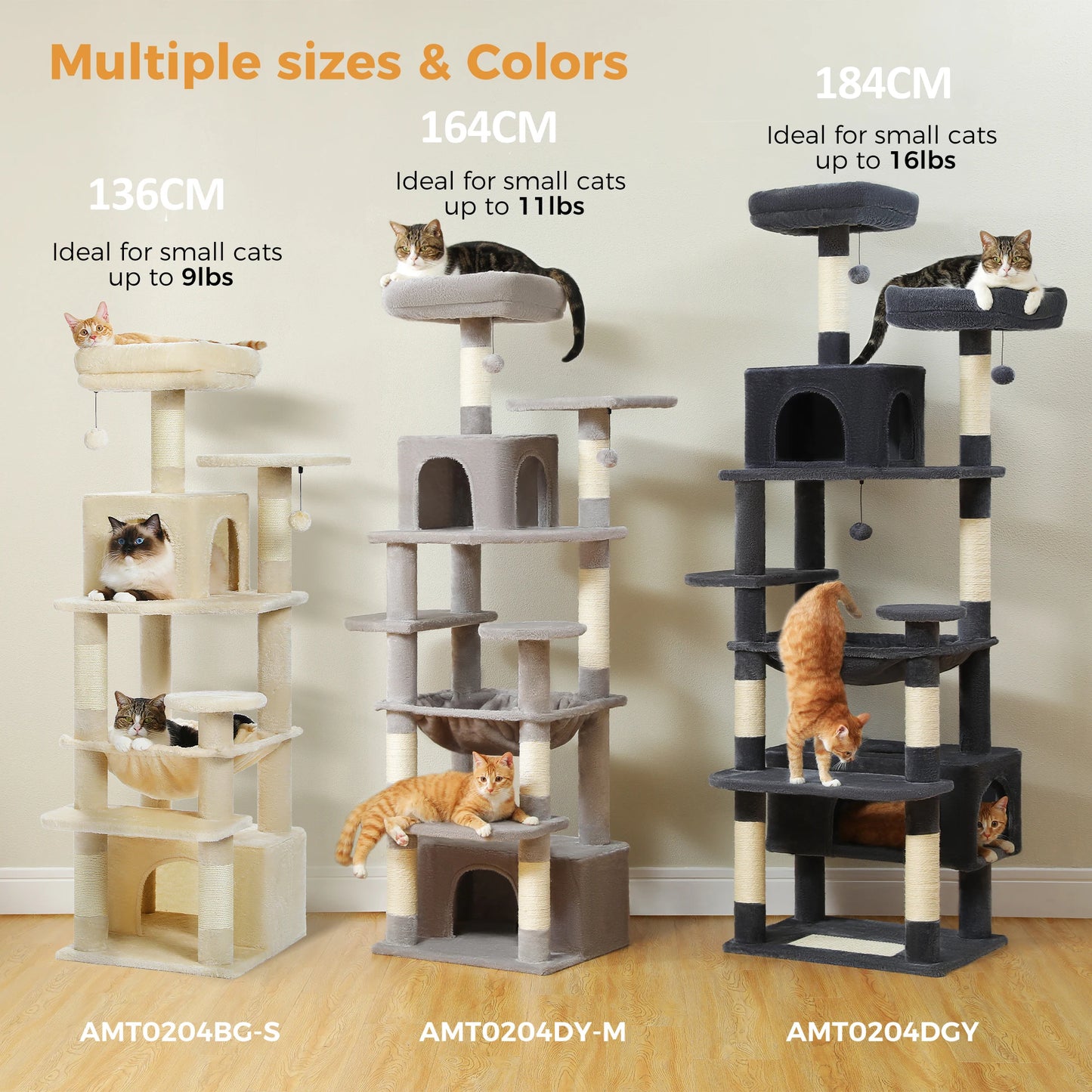 PAWZ Road Indoor Cat Tree Tower With Durable Sisal Posts