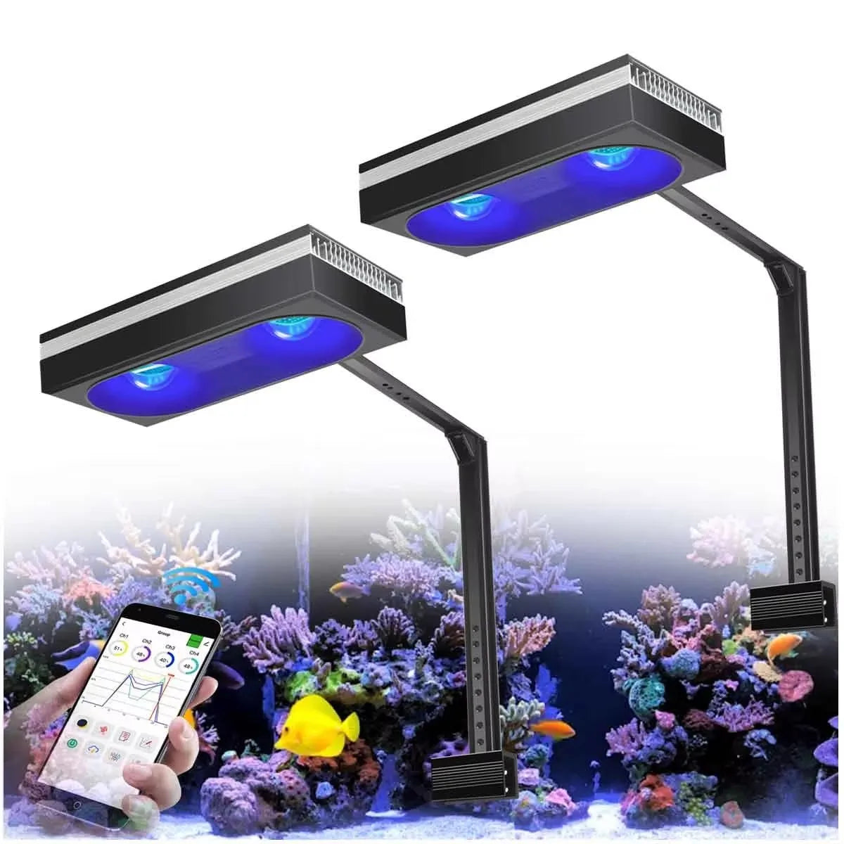 PopBloom RL180 WiFi LED Aquarium Light Full Spectrum 180W Reef