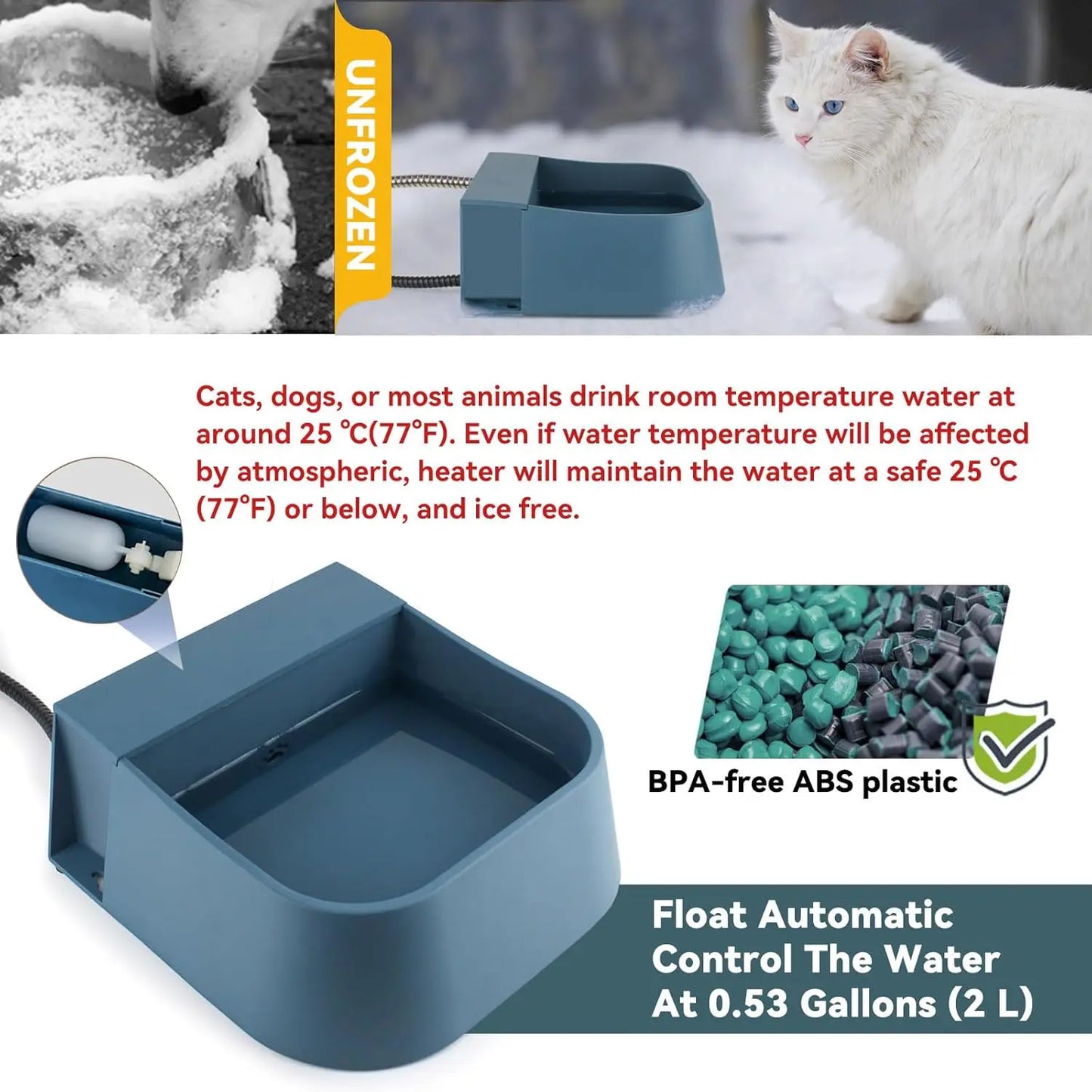 XMSJ Heated Water Dispenser for Dogs and Cats