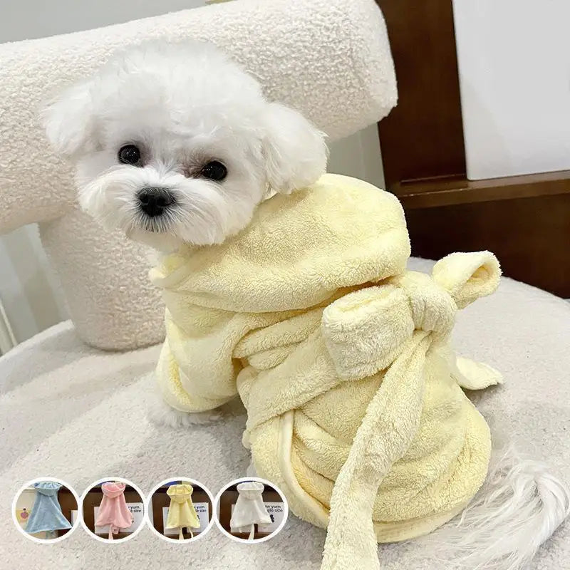 LKEEP Pet Bathrobe Towels With Cap Super Absorbent For Pets