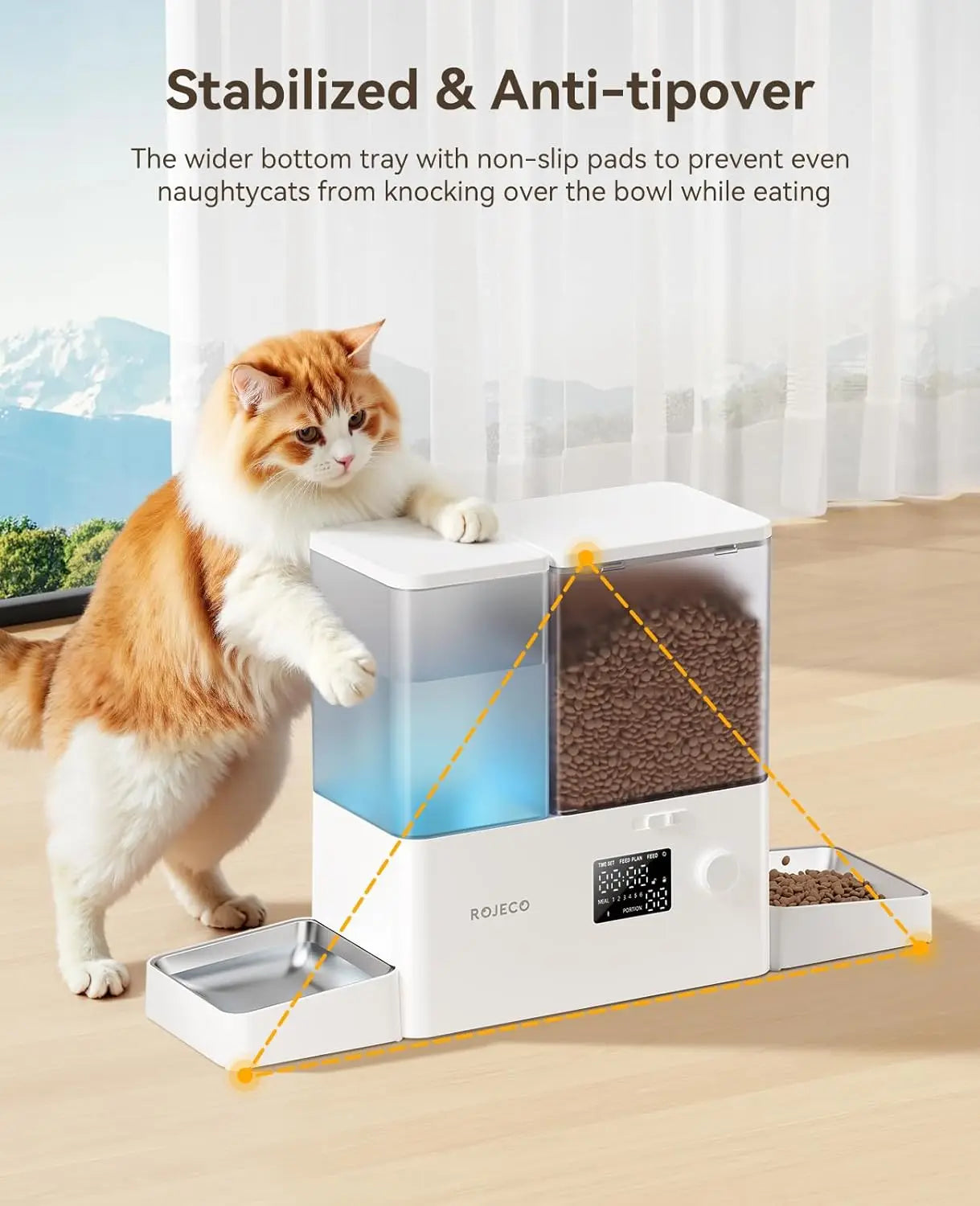 XMSJ Automatic Cat Feeder And Water Dispenser With Large Capacity