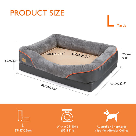 BINGOPAW Dog Bed Anti Allergy Fleece Removable Cover Waterproof