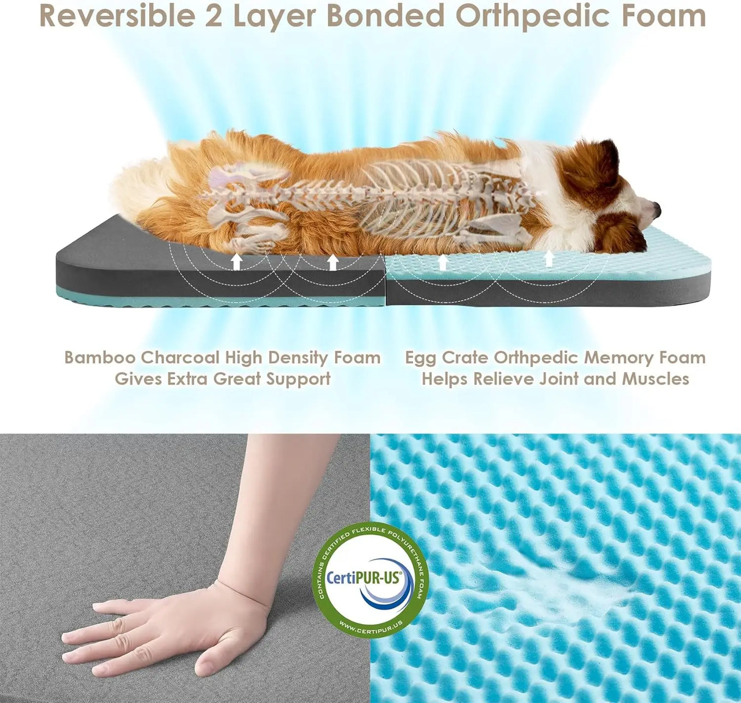 Foldable Human Dog Bed Orthopedic Memory Foam Couch For Adults